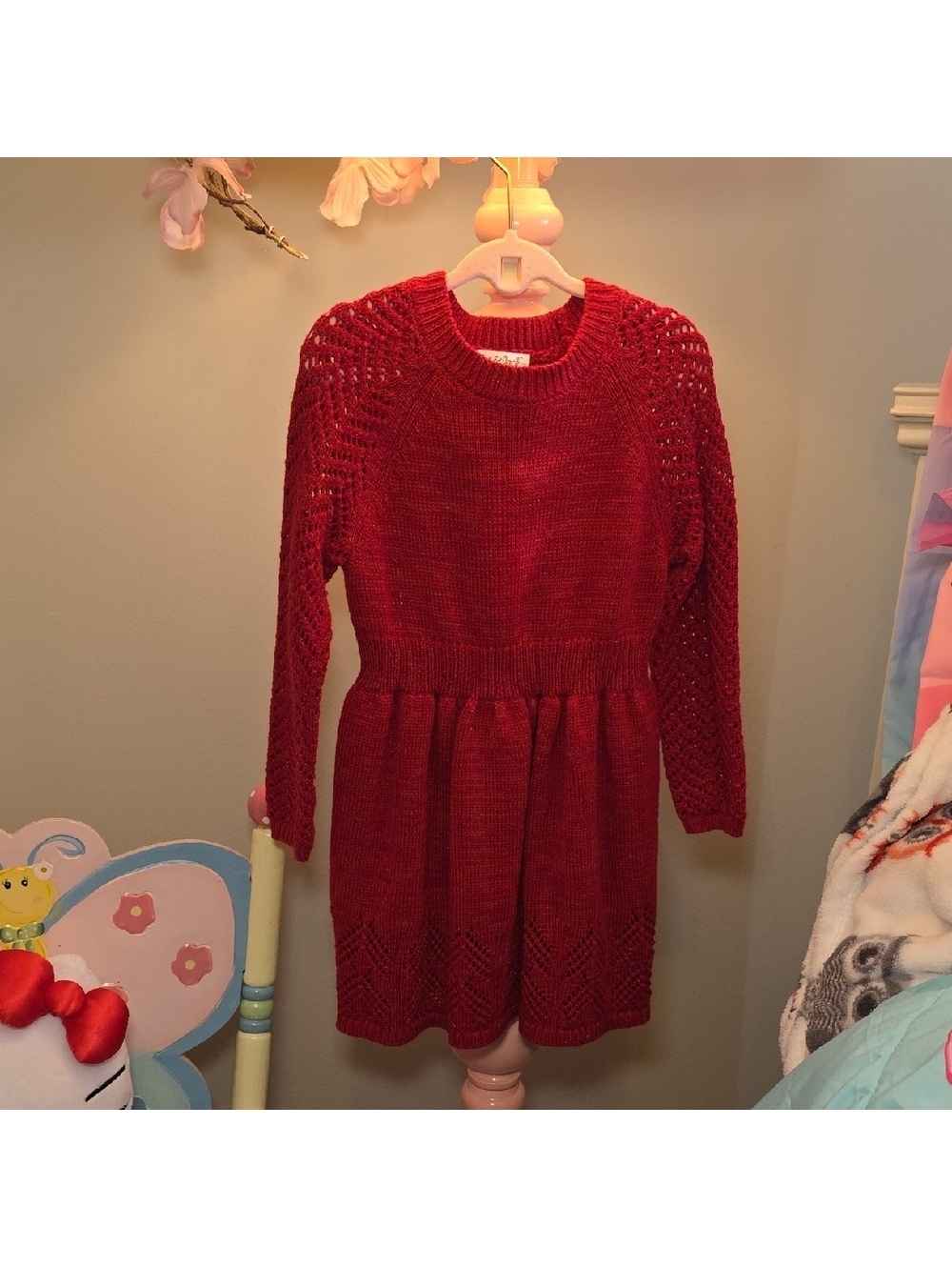 Cat & Jack Deep Red Knit Sweater